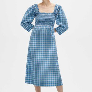 GANNI Seersucker Check Dress